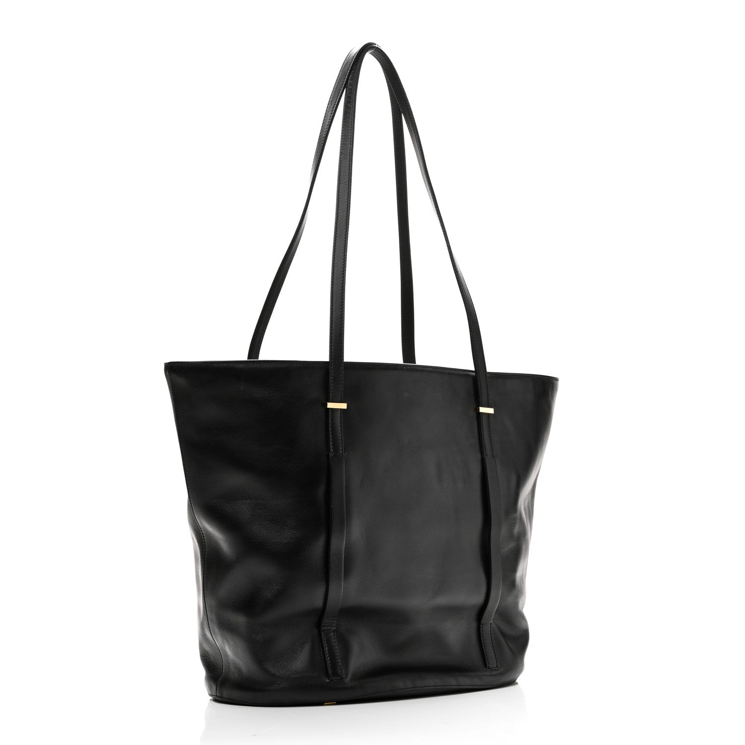 The Row Sleek Calfskin Tote 12 1/2 Black 3 of 9