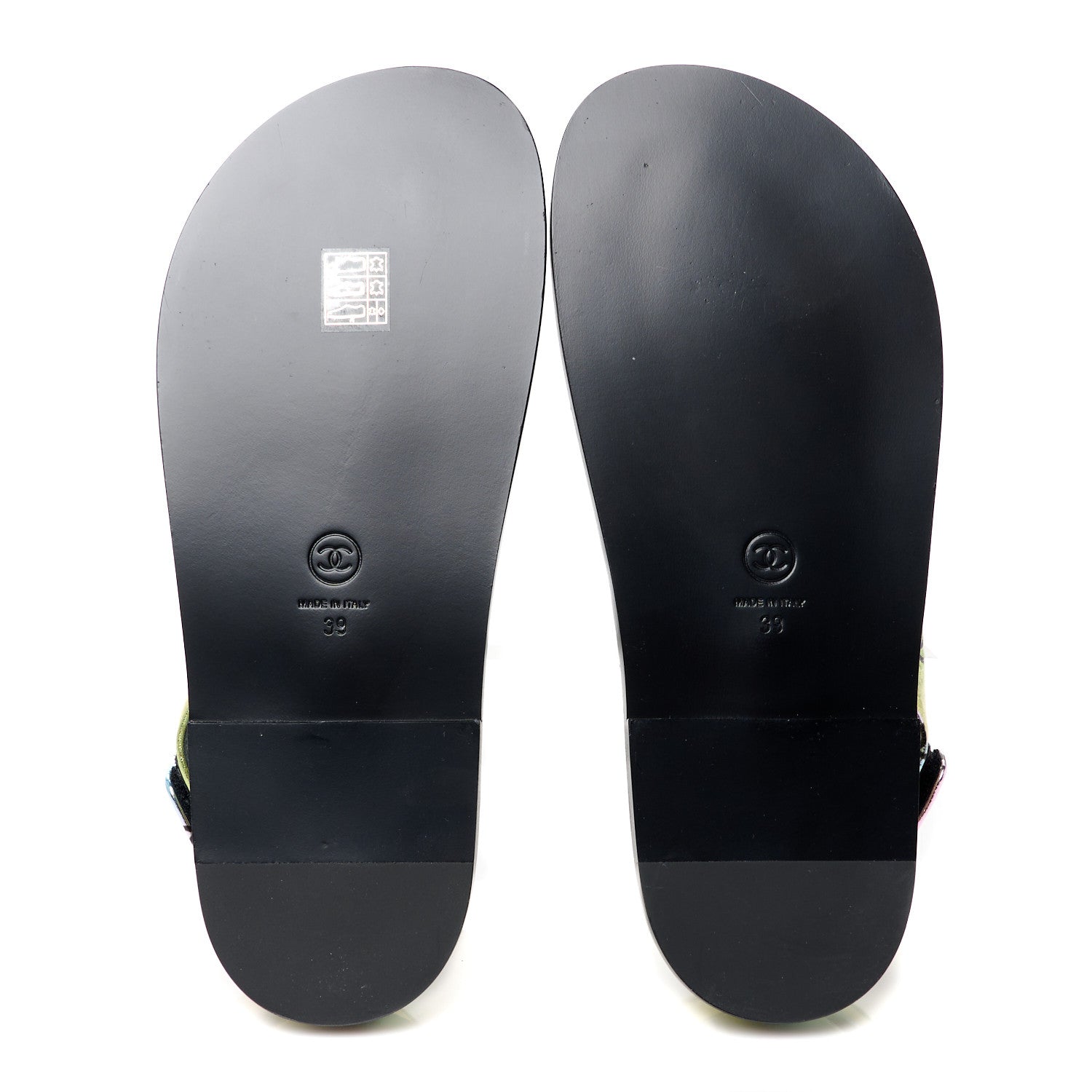 Chanel Laminated Lambskin Printed CC Dad Sandals 39 Multicolor 5 of 9