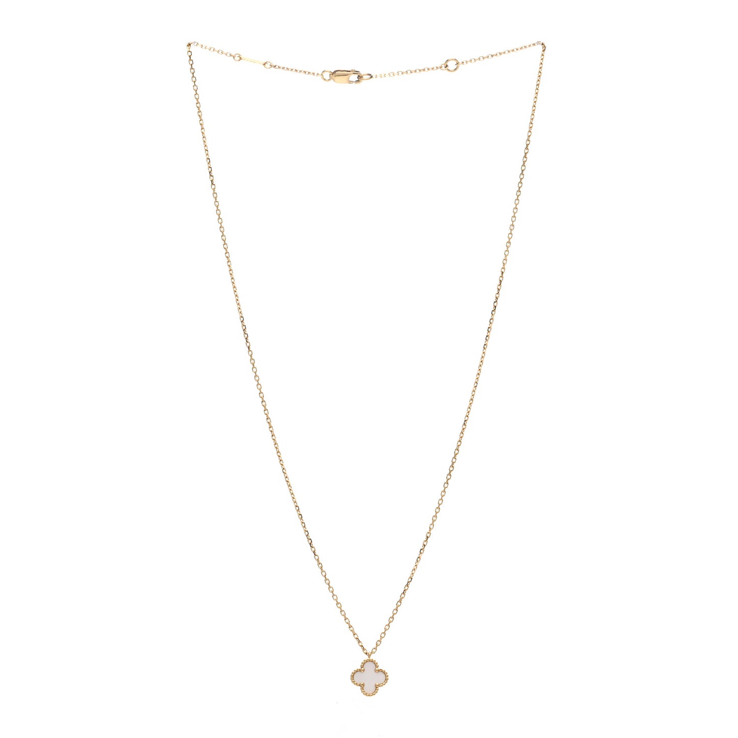 18K Yellow Gold Mother of Pearl Sweet Alhambra Pendant Necklace