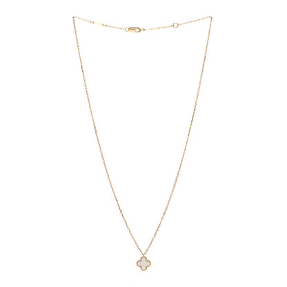 Van Cleef & Arpels 18K Yellow Gold Mother of Pearl Sweet Alhambra Pendant Necklace 2 of 4
