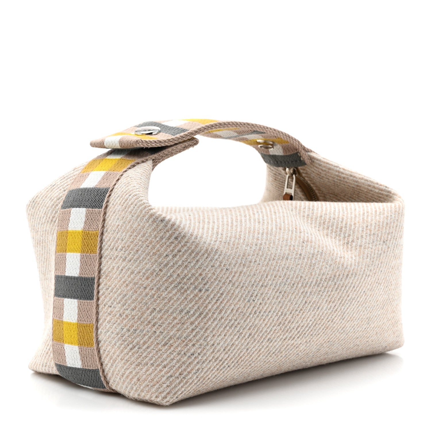 Hermes Wool Small Au Carre Bride-A-Brac Pouch Seigle 3 of 9