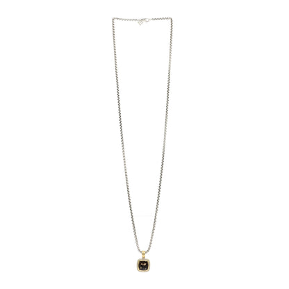 David Yurman Sterling Silver 18K Yellow Gold Diamond Smoky Quartz 14mm Albion Pendant Necklace 3 of 5