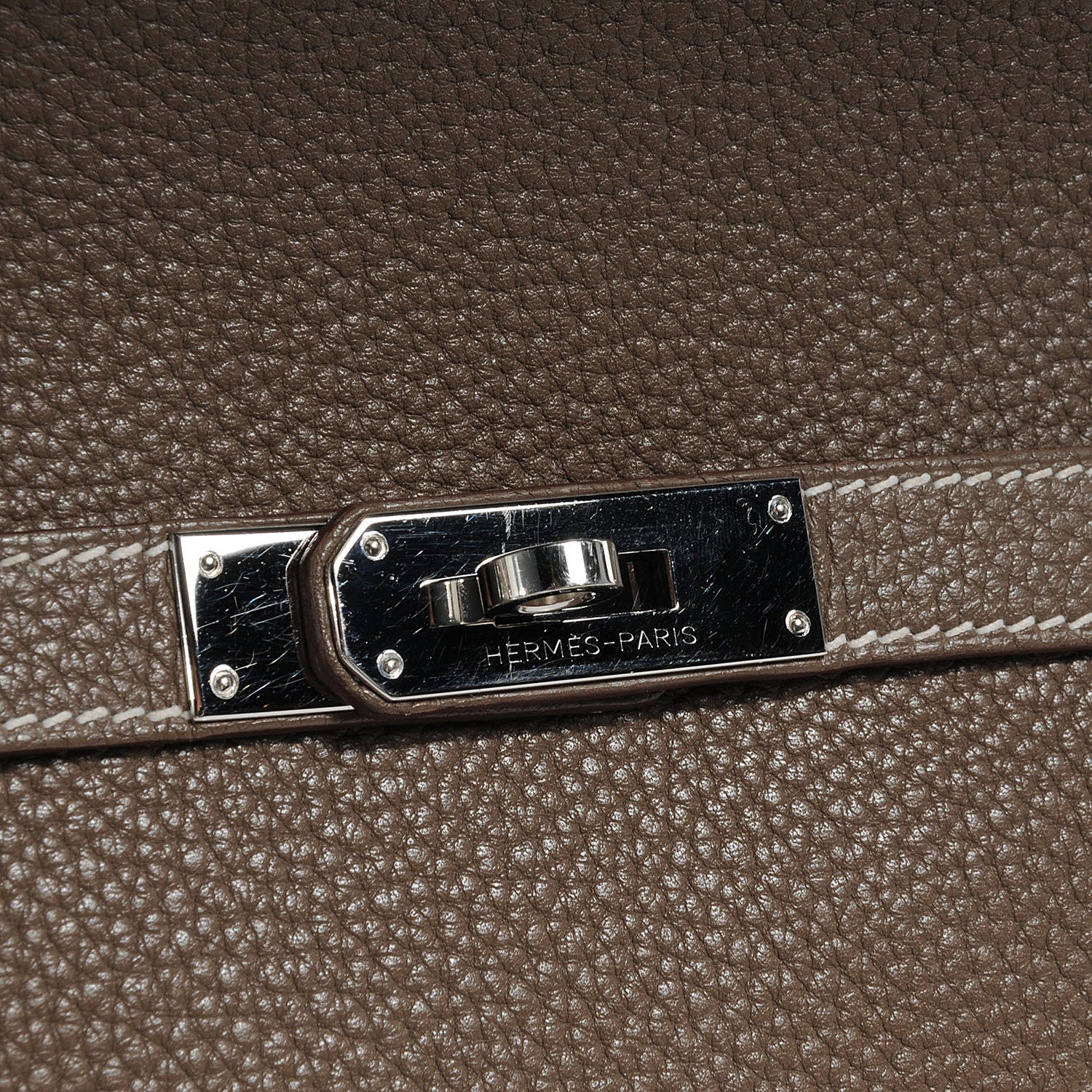 Hermes Taurillon Clemence Jypsiere 28 Etoupe 8 of 9