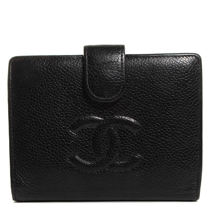 Chanel Caviar Timeless CC Compact French Wallet Black 1 of 9