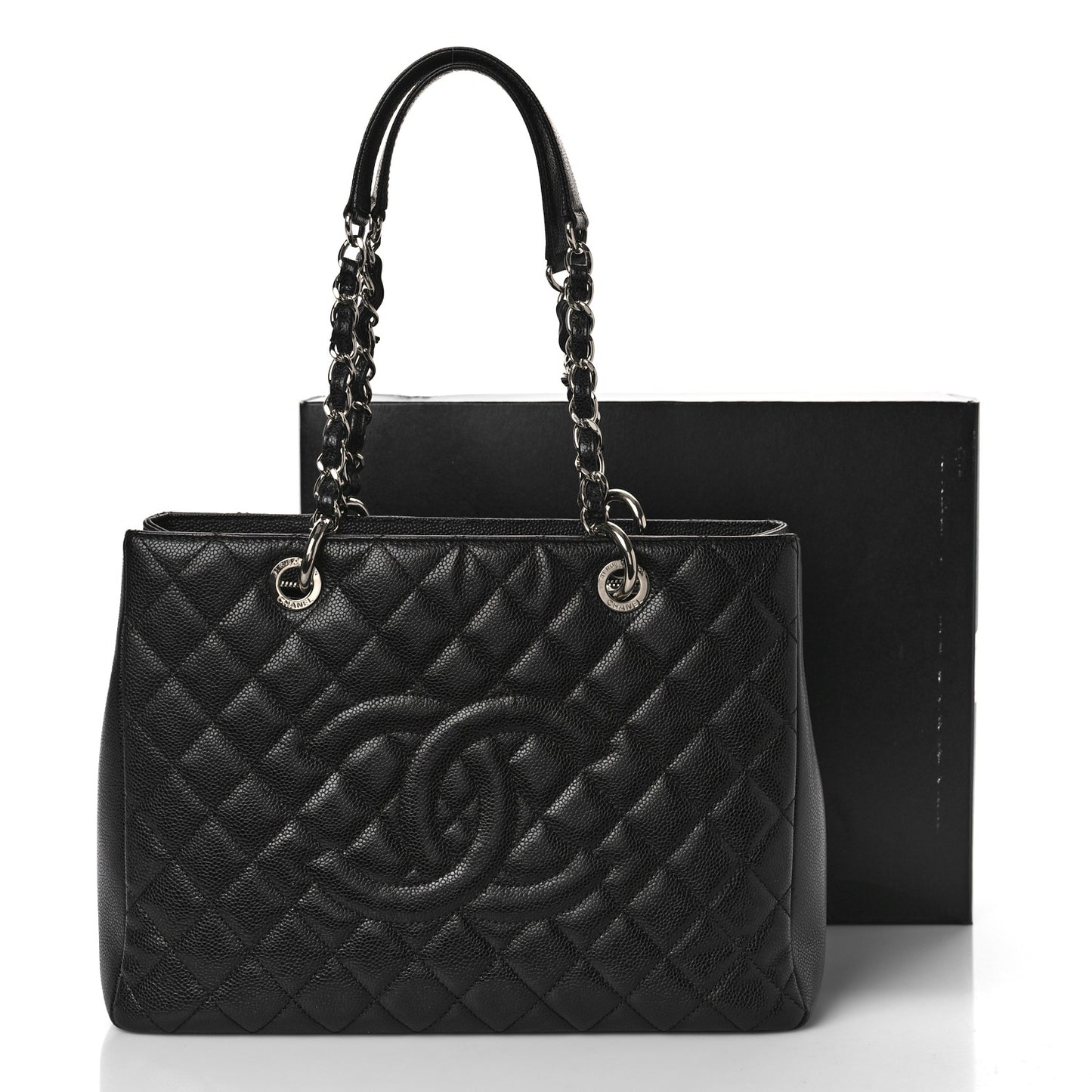 Caviar Quilted Grand Shopping Tote GST Black