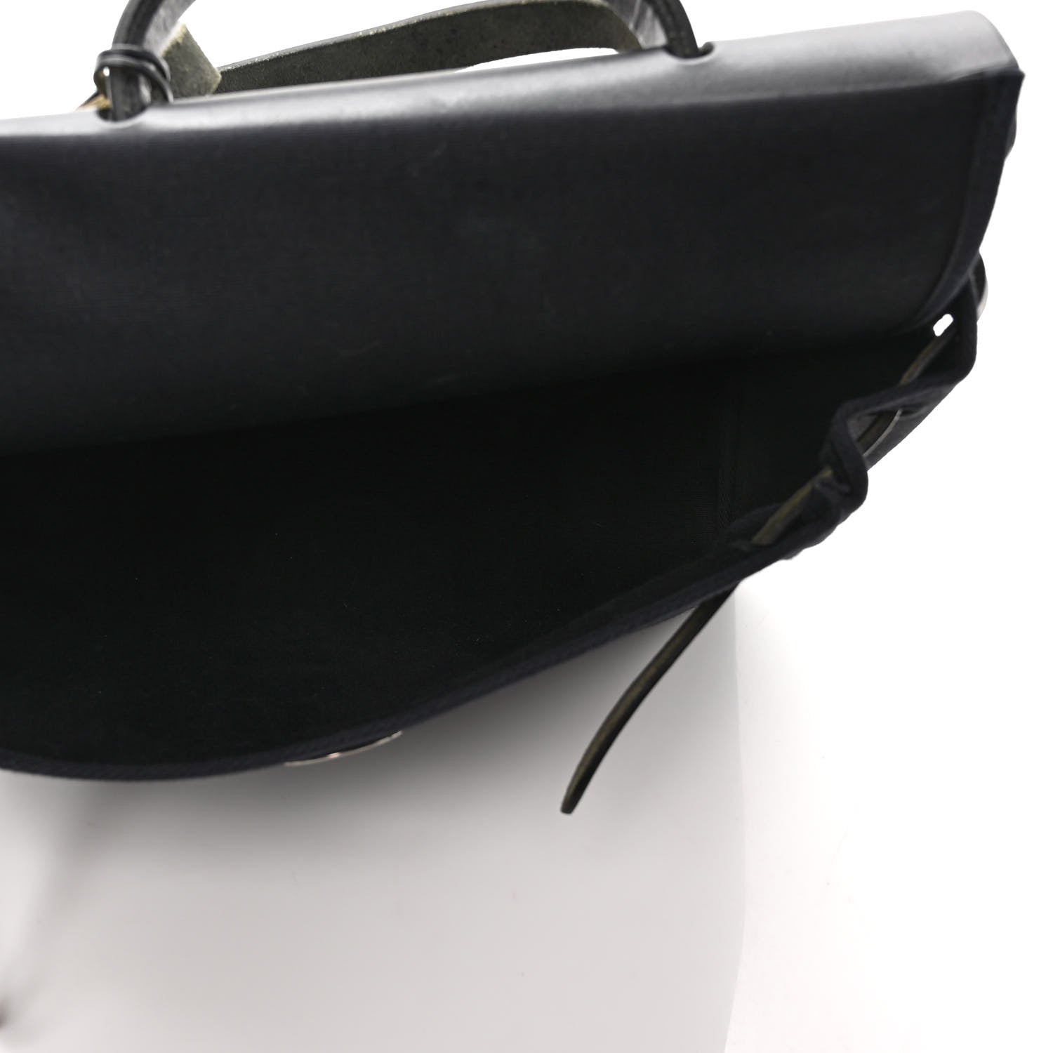 Hermes Toile Vache Calfskin Herbag 30 PM Black 5 of 11