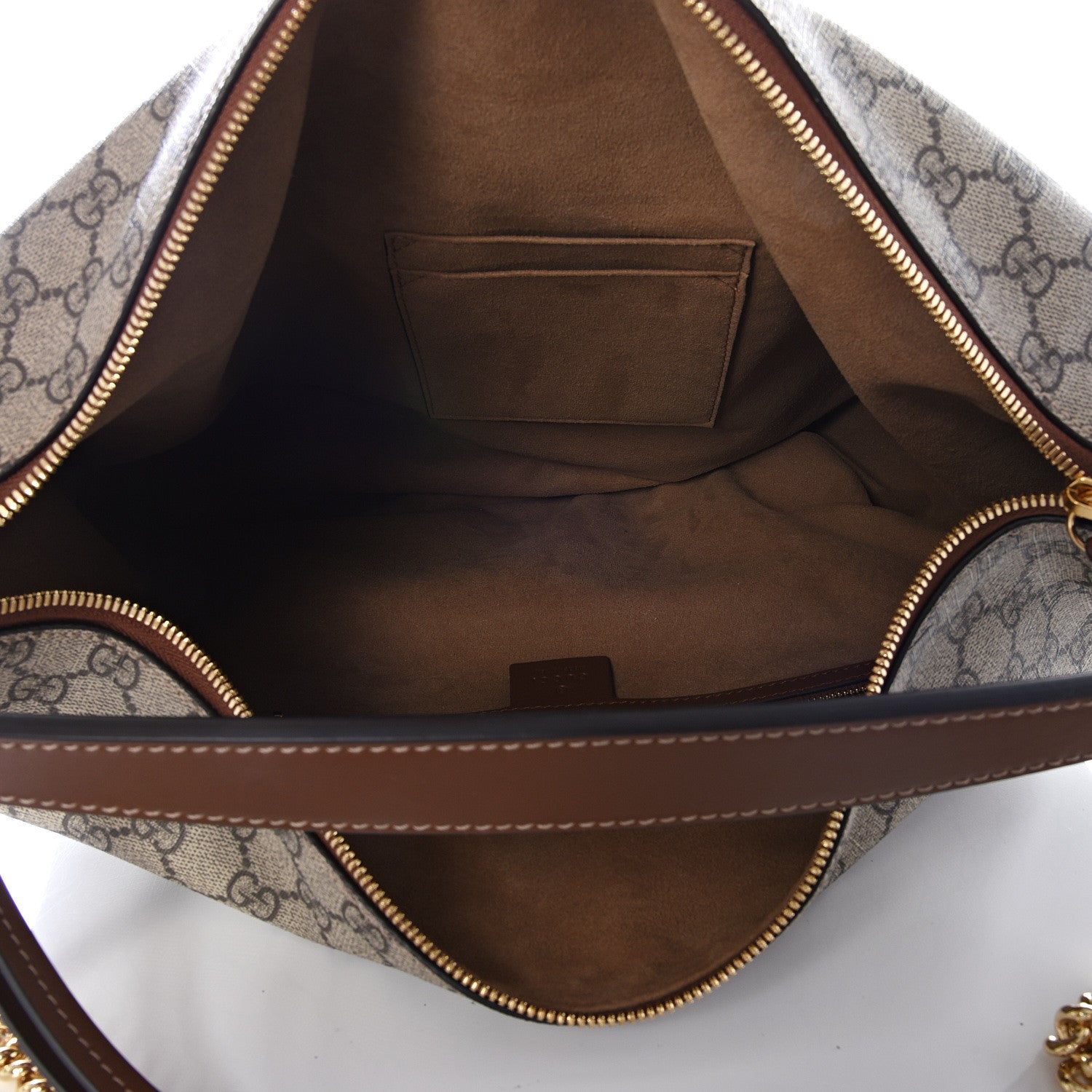 Gucci GG Supreme Monogram Large Linea A Hobo Light Brown 4 of 10