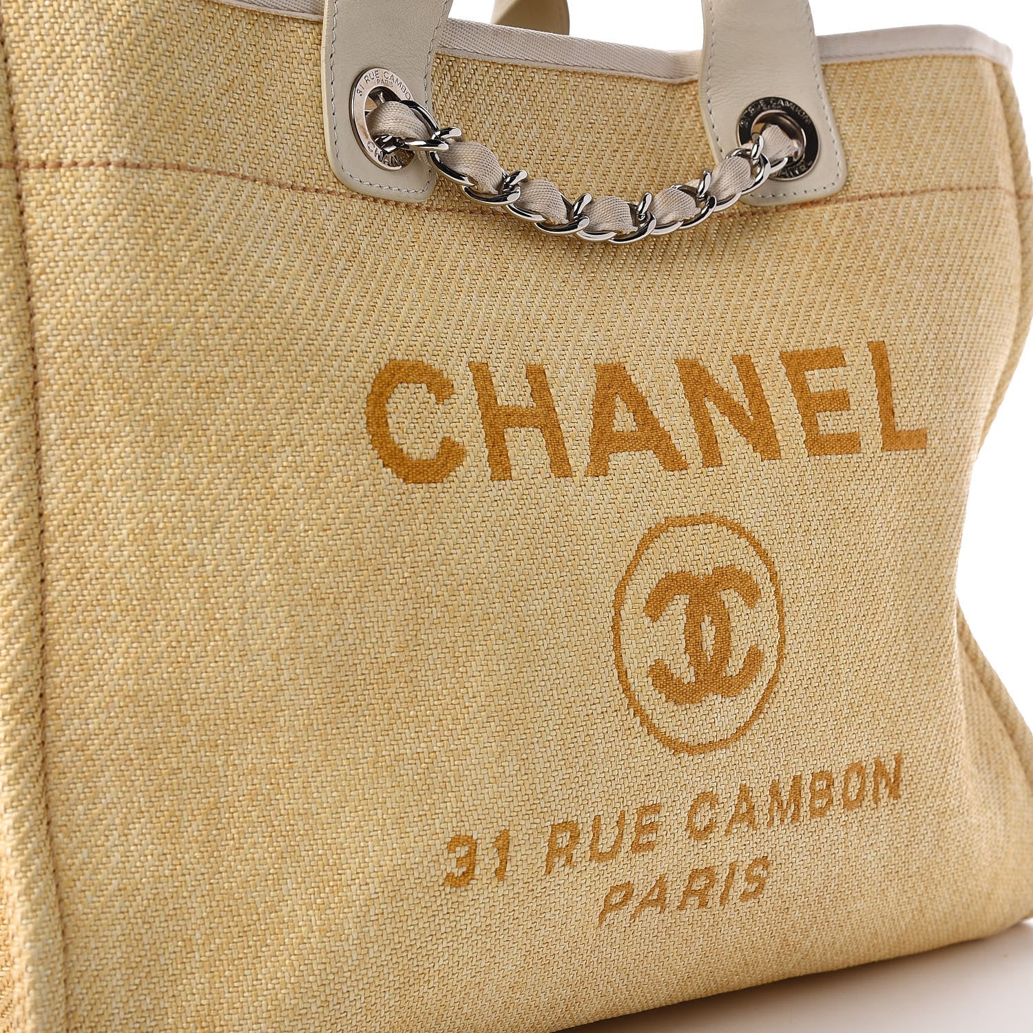 Chanel Woven Straw Raffia Medium Deauville Tote Beige 13 of 13