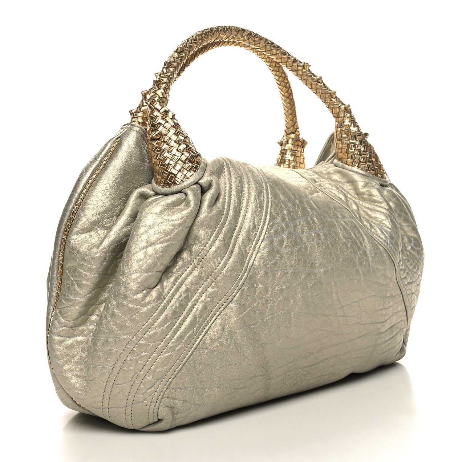 Fendi Nappa Nuvolata Bimetal Spy Oro Argento 3 of 14
