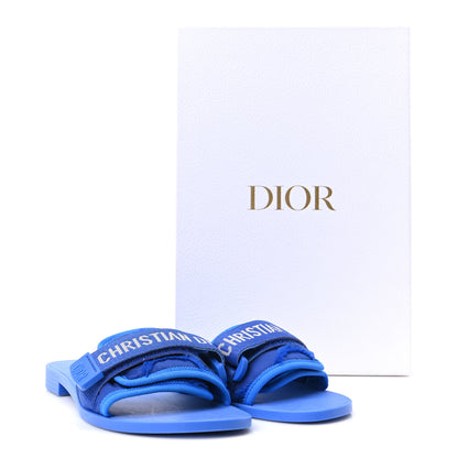 Christian Dior Technical Stretch Fabric Camouflage Dio(r)evolution Slide Sandals 35 Blue Fluo 10 of 10