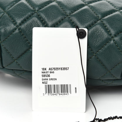 Chanel Calfskin Quilted Banane Waist Bag Fanny Pack Dark Green 12 of 12