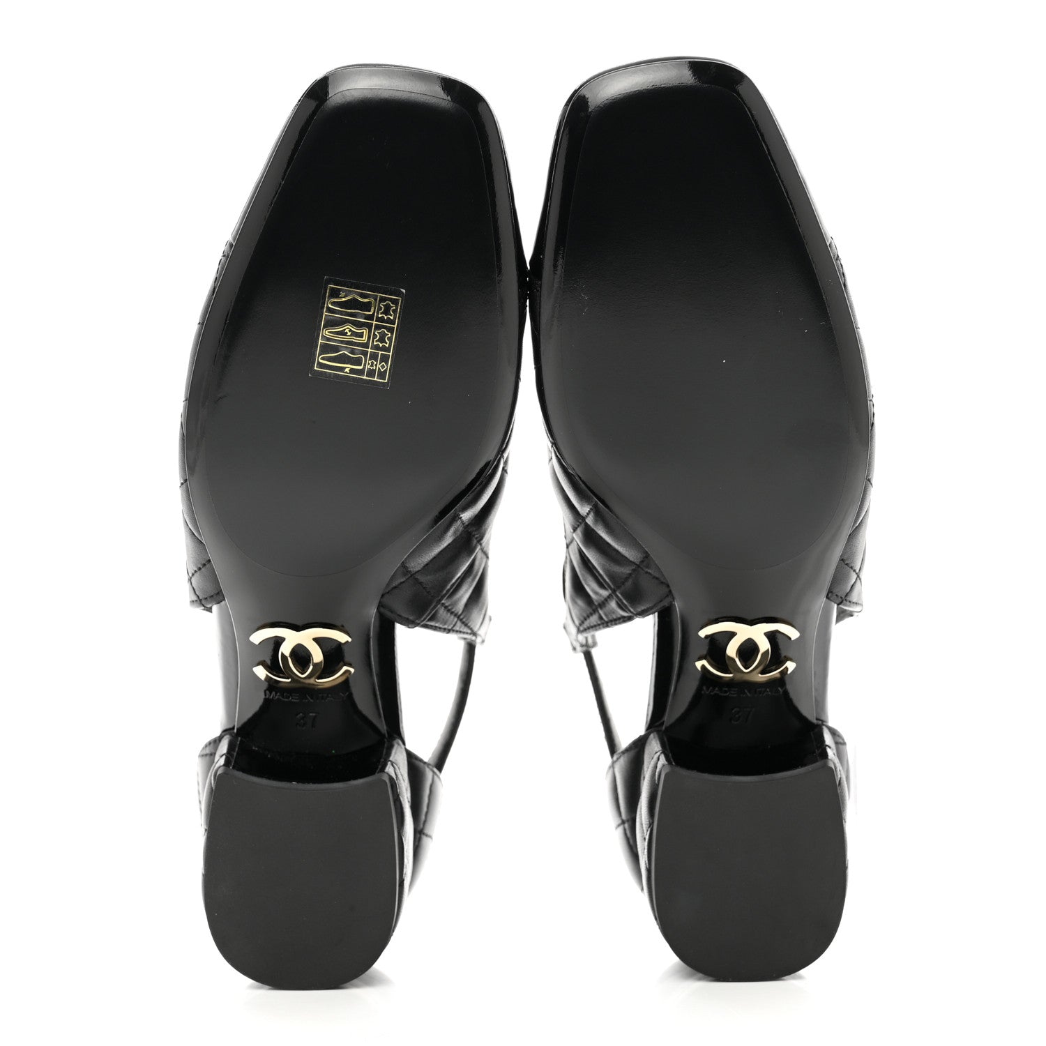 Chanel Lambskin Patent Quilted Cap Toe Mary Jane Flats 37 Black 4 of 8