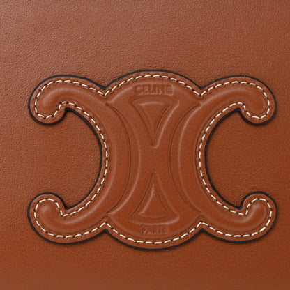 Celine Smooth Calfskin Cuir Triomphe Clutch on Chain Tan 7 of 11