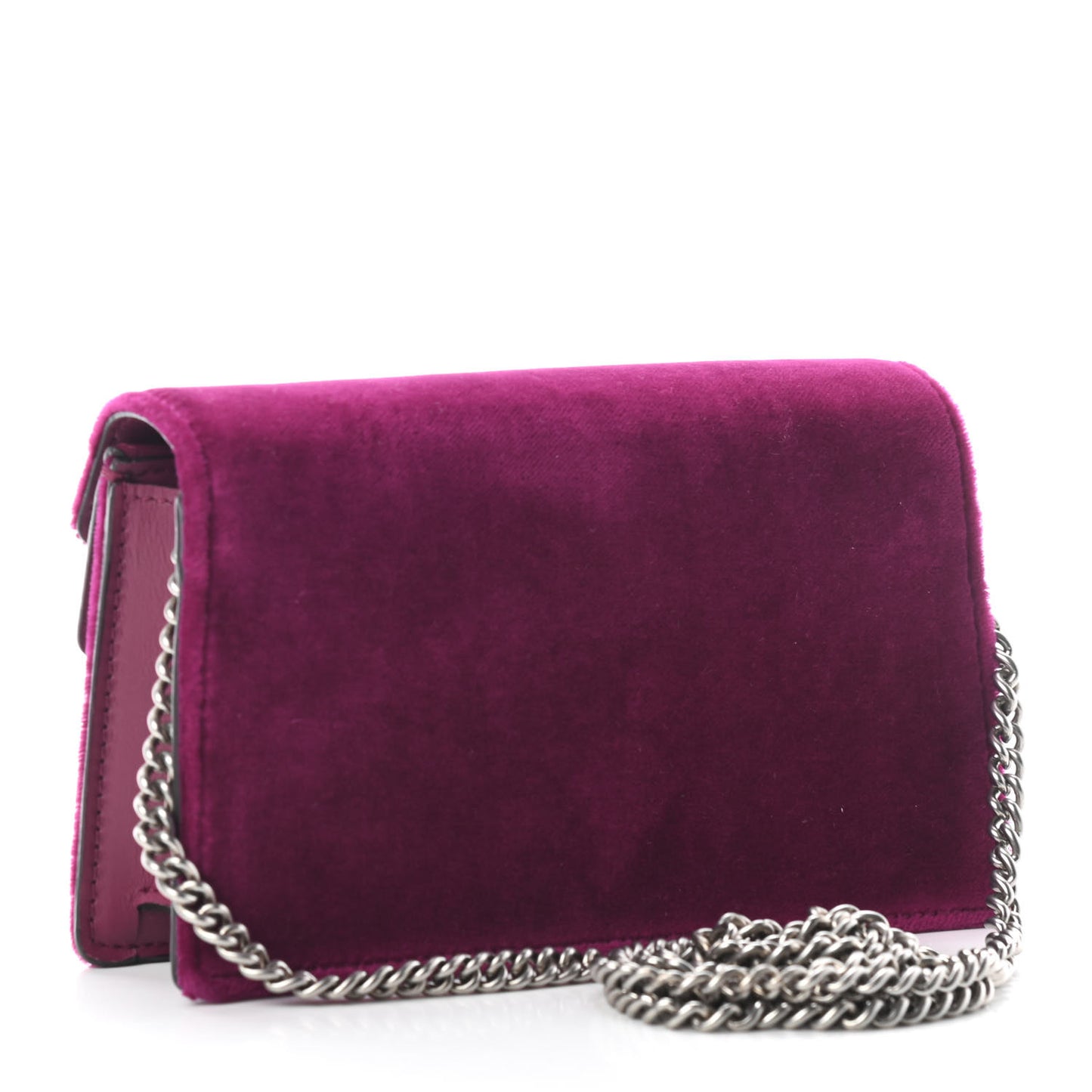 Velvet Super Mini Dionysus Shoulder Bag Fuchsia Violet Cyclamen