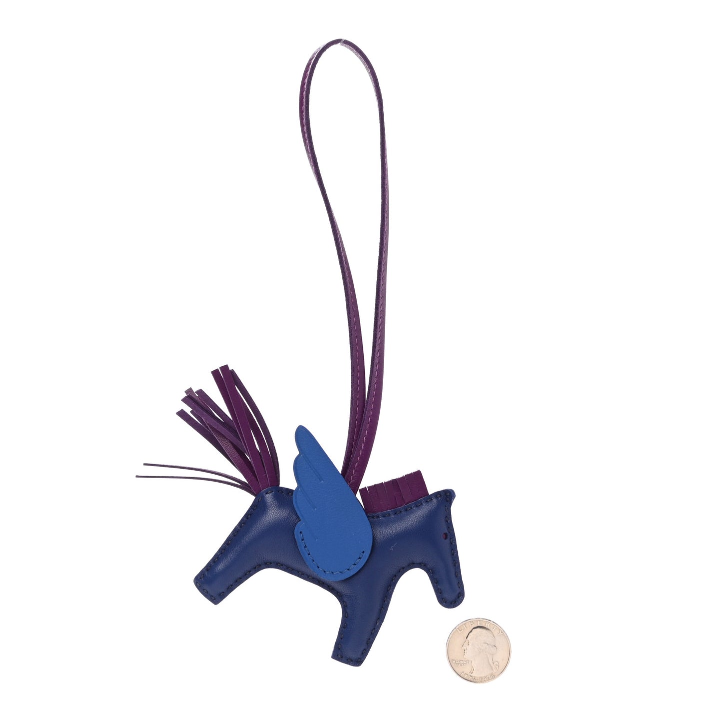 Milo Lambskin Grigri Rodeo Pegase Horse Bag Charm PM Bleu Saphir Violet Bleu France