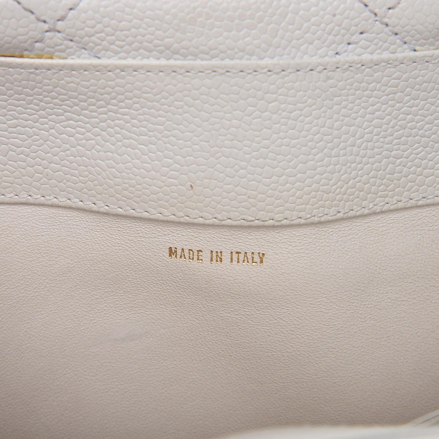 Chanel Caviar CC Wood Handle Tote White 7 of 15
