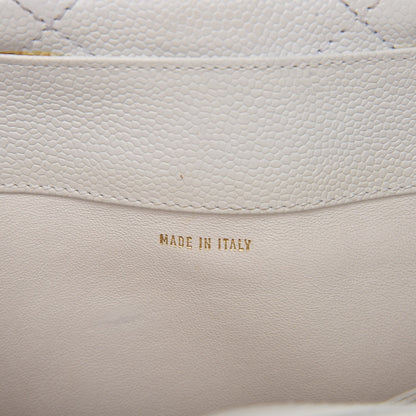 Chanel Caviar CC Wood Handle Tote White 7 of 15
