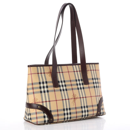 Burberry Haymarket Check Studded Tote Bag Chocolate 3 of 7