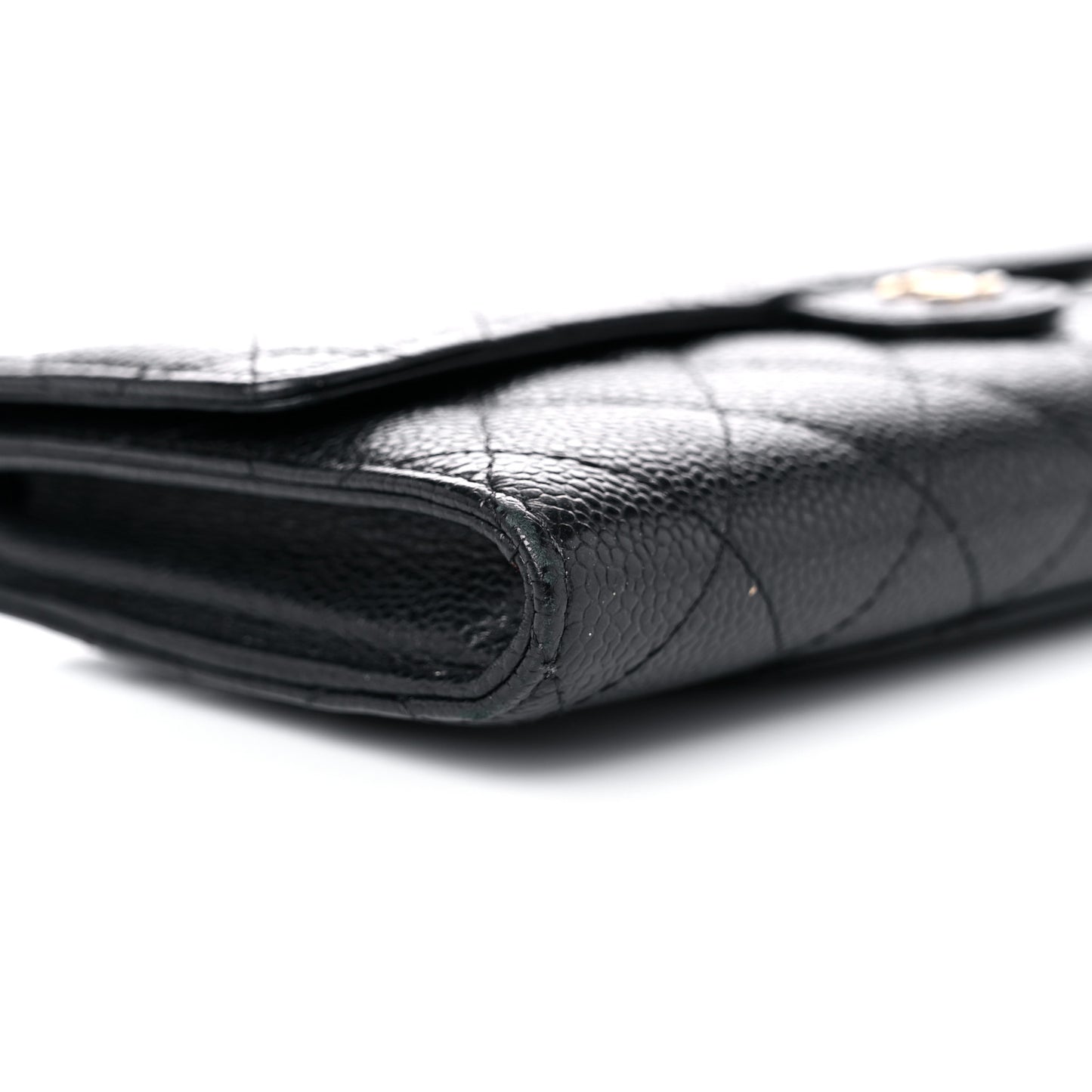 Caviar Quilted Travel Wallet Black