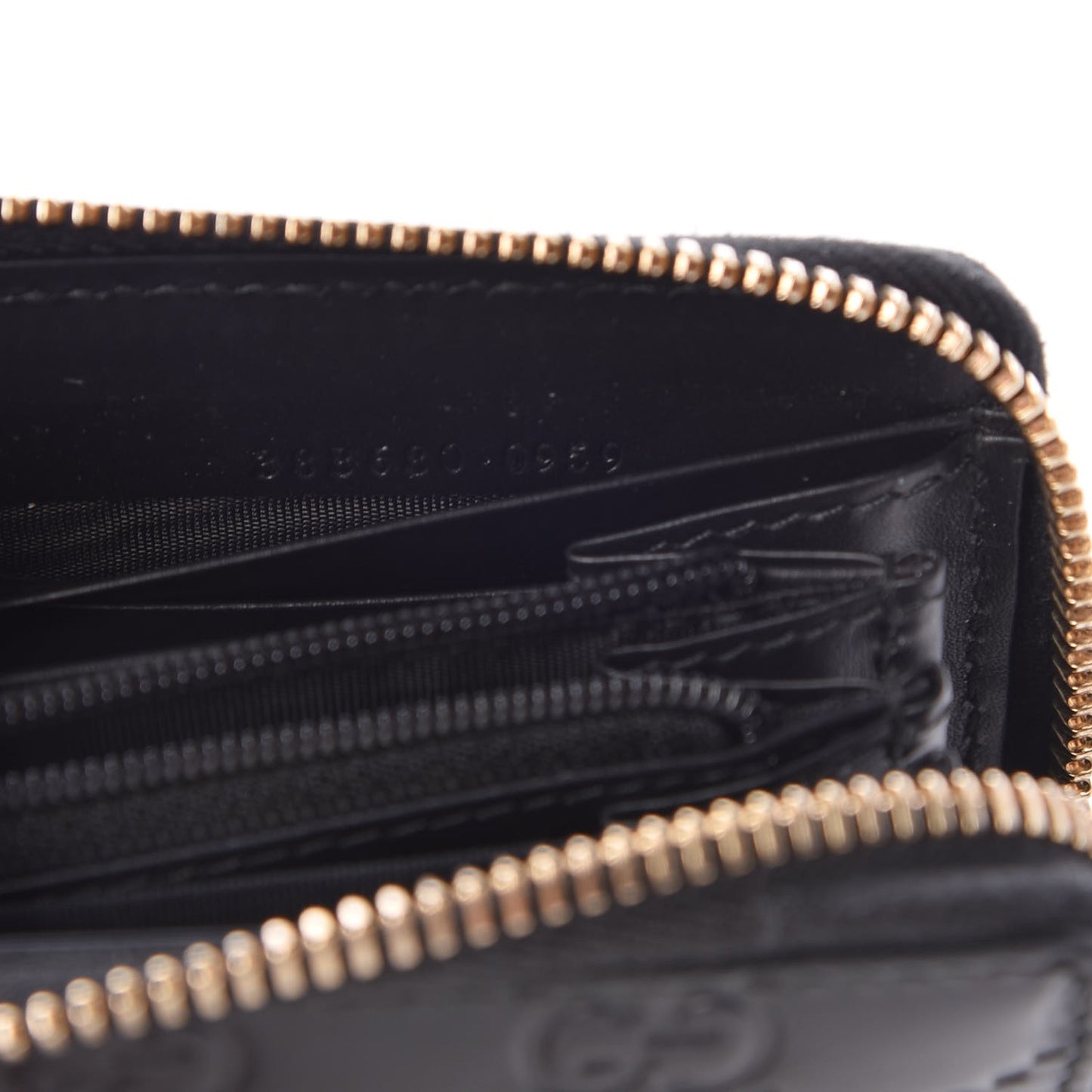 Guccissima Bow Zip Around Wallet Black