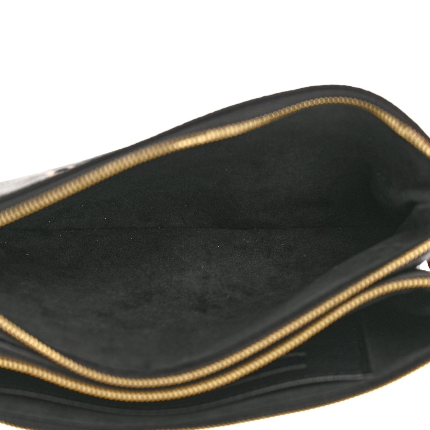 Louis Vuitton Empreinte Monogram Giant Double Zip Pochette Black Cream 6 of 11
