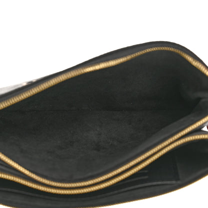 Louis Vuitton Empreinte Monogram Giant Double Zip Pochette Black Cream 6 of 11