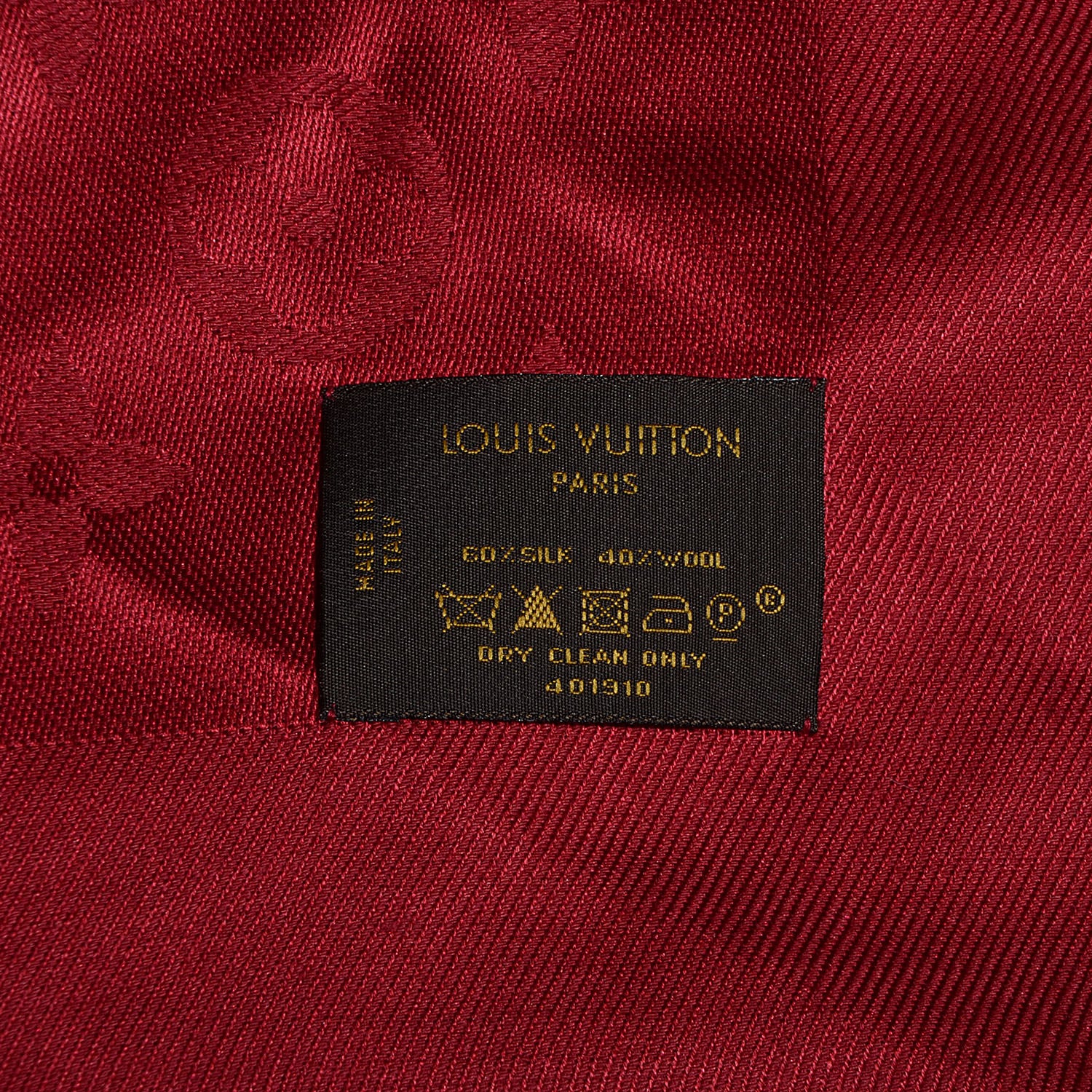 Louis Vuitton Silk Wool Monogram Shawl Pomme D'Amour 5 of 5