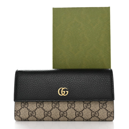 Gucci Dollar Calfskin GG Supreme Monogram GG Marmont Continental Wallet Black Beige Ebony 8 of 8