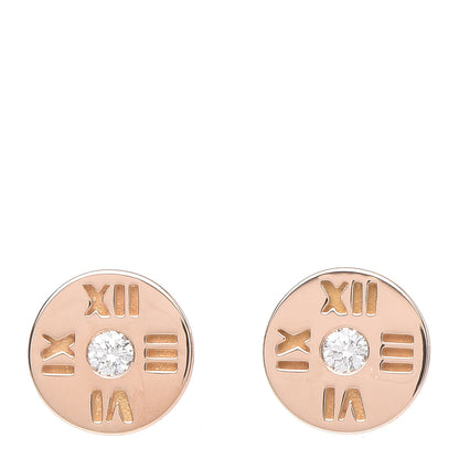 Tiffany 18K Rose Gold Diamond Mini Atlas Earrings 1 of 5