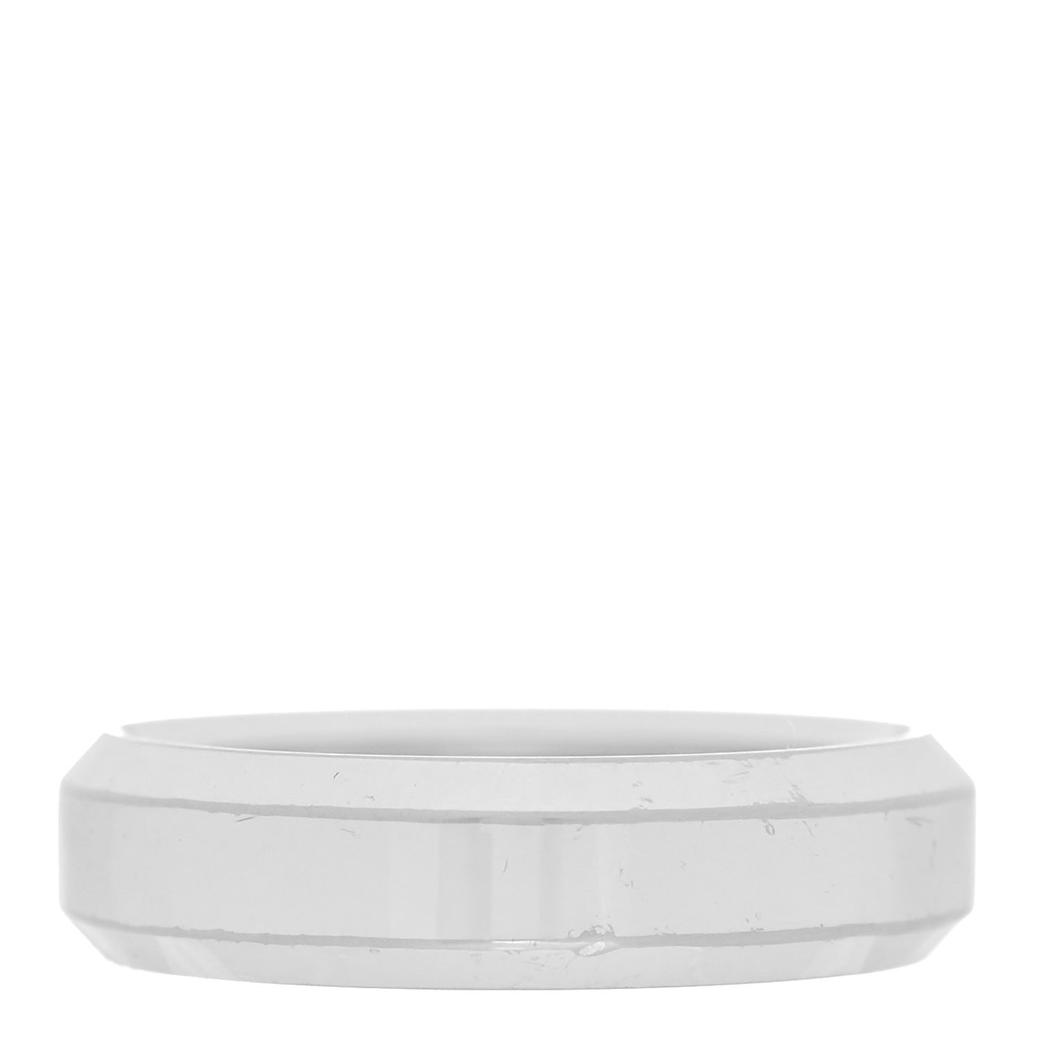 David Yurman 18K White Gold 6mm Beveled Band Ring 60 9 1 of 4