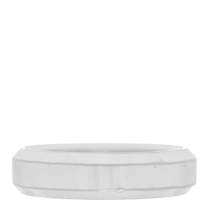 David Yurman 18K White Gold 6mm Beveled Band Ring 60 9 1 of 4