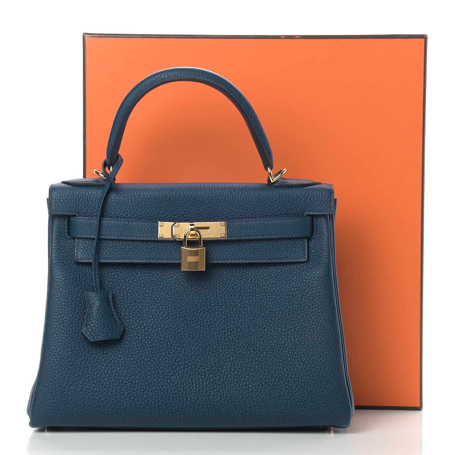 Hermes Togo Kelly Retourne 28 Bleu De Prusse 10 of 10
