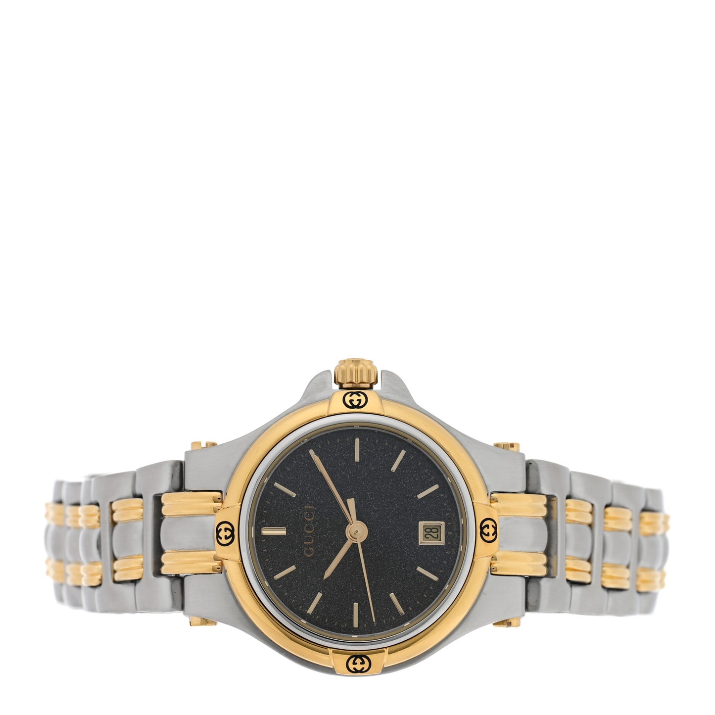 Stainless Steel 26mm 9040L Two Tone Quartz Watch Black