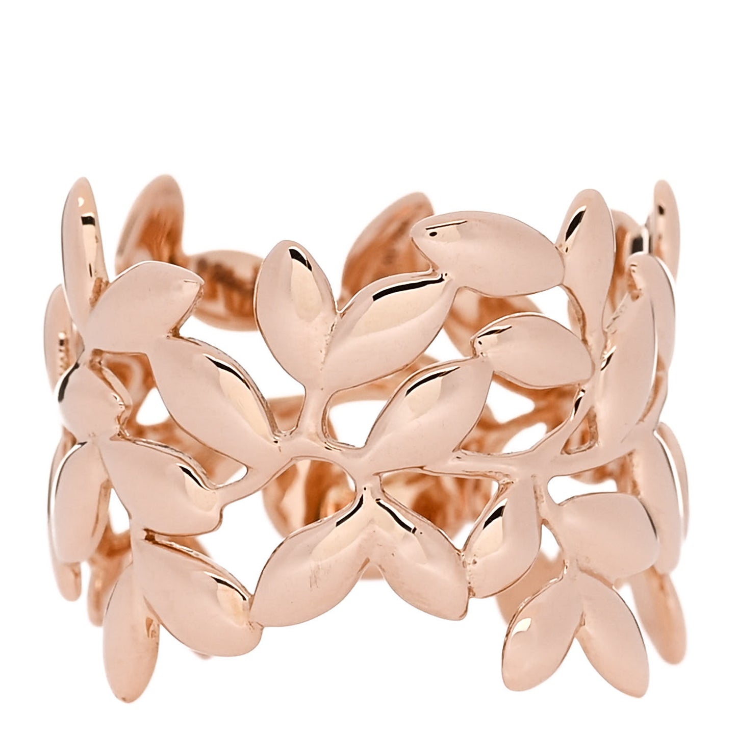 18K Rose Gold Paloma Picasso Wide Olive Leaf Ring 56 7.5
