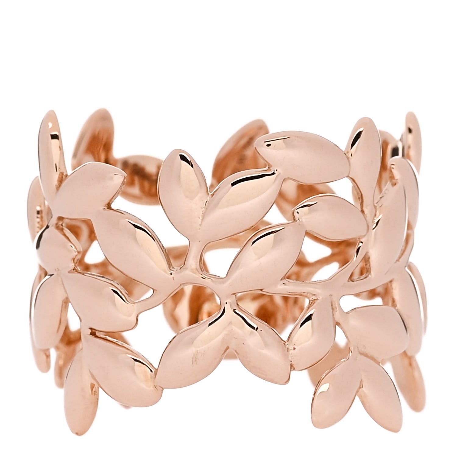 Tiffany 18K Rose Gold Paloma Picasso Wide Olive Leaf Ring 56 7.5 1 of 5