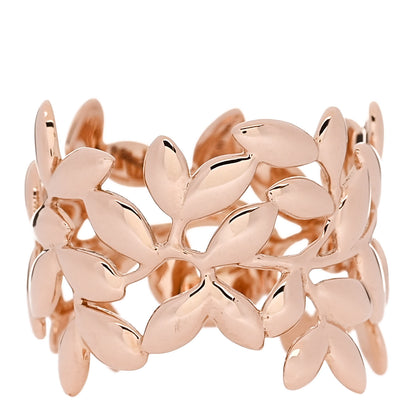 Tiffany 18K Rose Gold Paloma Picasso Wide Olive Leaf Ring 56 7.5 1 of 5