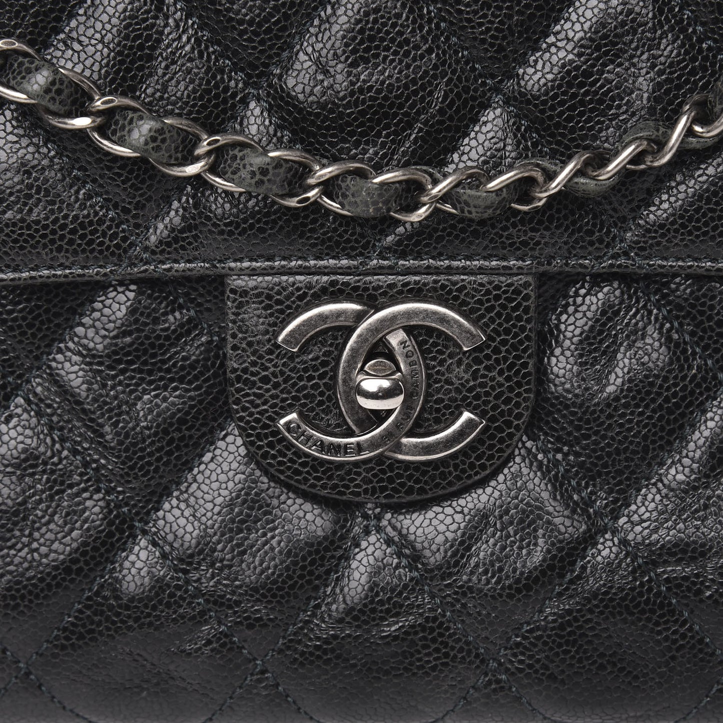 Crumpled Grained Calfskin Jumbo CC Crave Flap