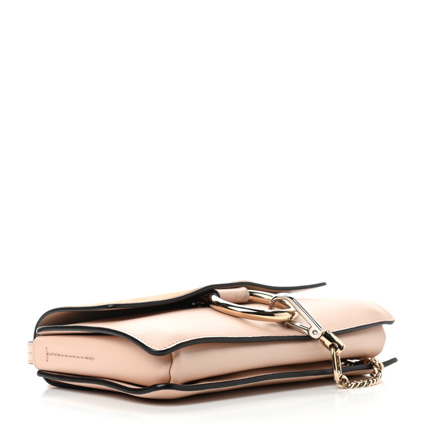 Suede Calfskin Small Faye Shoulder Bag Cement Pink