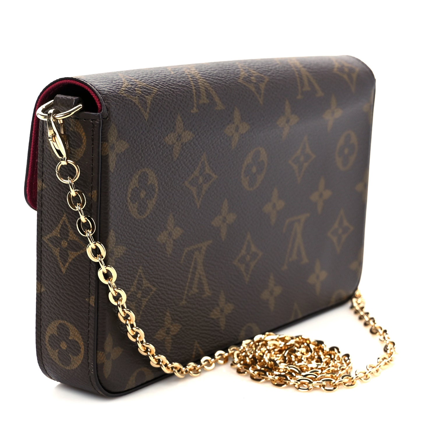 Monogram Pochette Felicie Chain Wallet Fuchsia