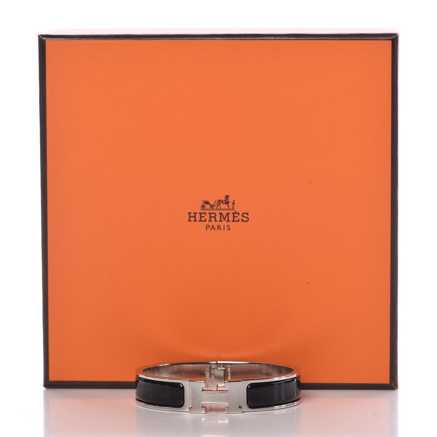 Enamel Narrow Clic Clac H Bracelet PM Black