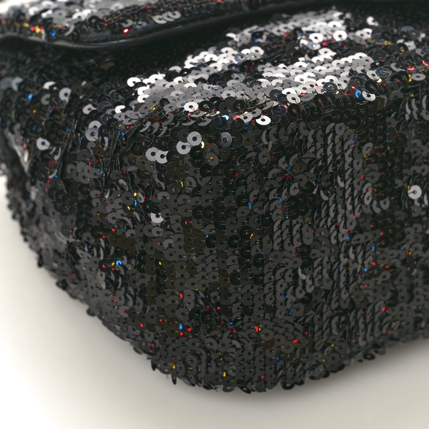 Sequin Small Single Flap Black Multicolor