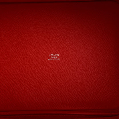 Hermes Epsom Tressage De Cuir Picotin Lock 22 MM Rouge Coeur Bleu du Nord Rouge H 5 of 11