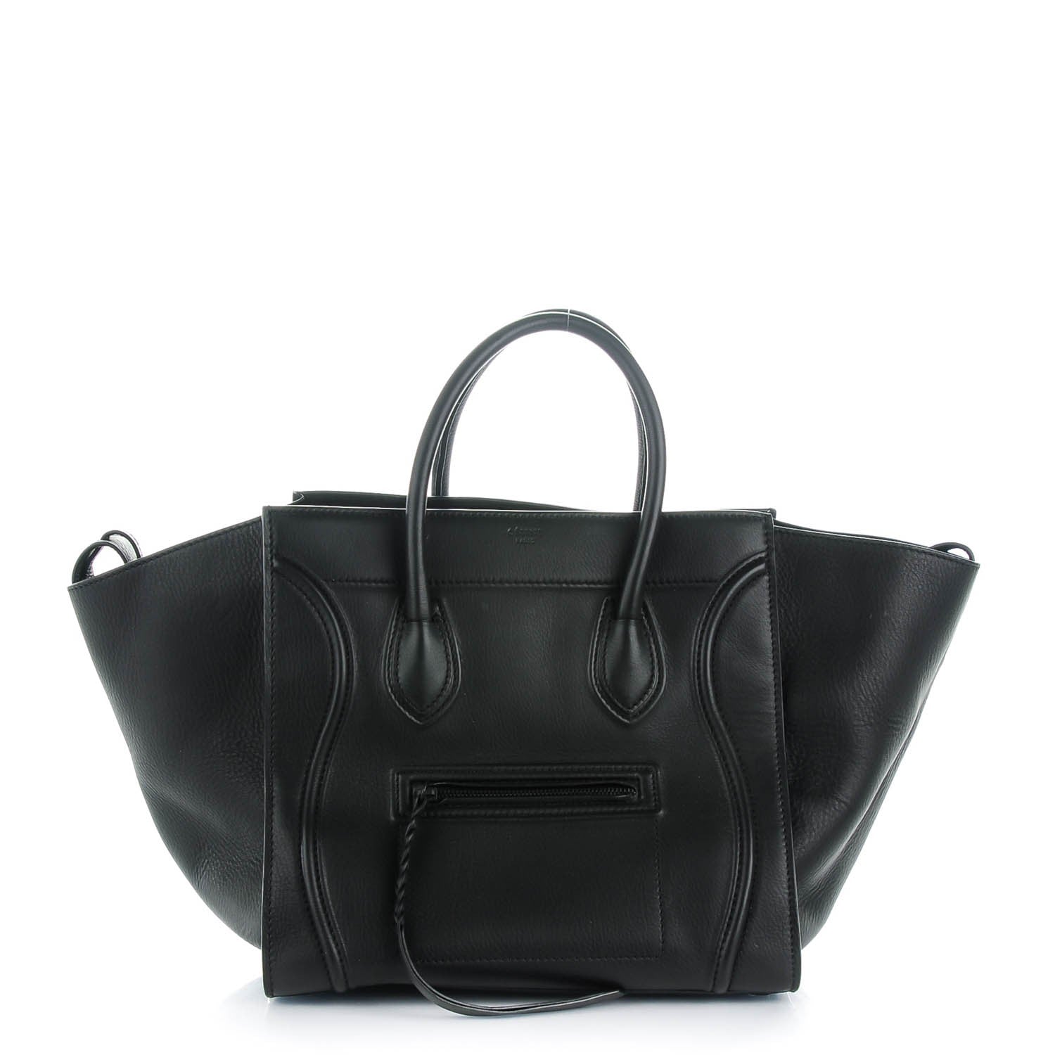 Celine Supple Calfskin Medium Phantom Luggage Black 1 of 9