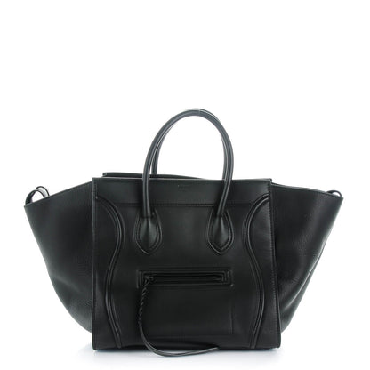 Celine Supple Calfskin Medium Phantom Luggage Black 1 of 9