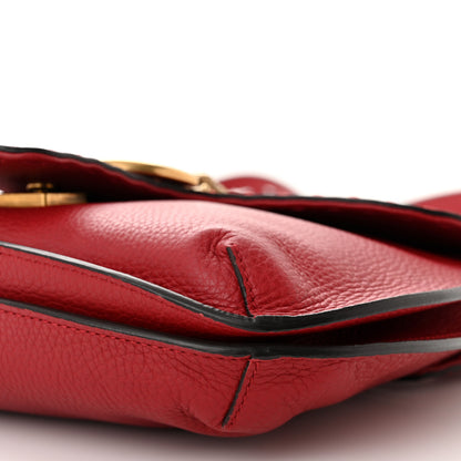 Gucci Cellarius Calfskin Feline GG Marmont Flap Shoulder Bag Vulcanic Red 10 of 11