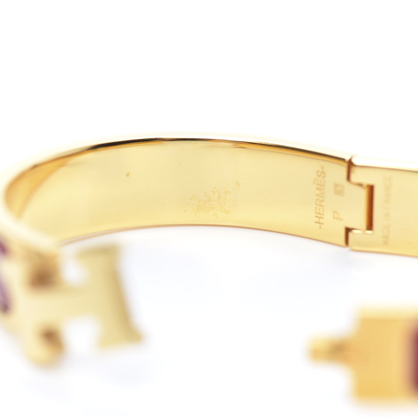 Enamel Narrow Clic Clac H Bracelet GM Rouge
