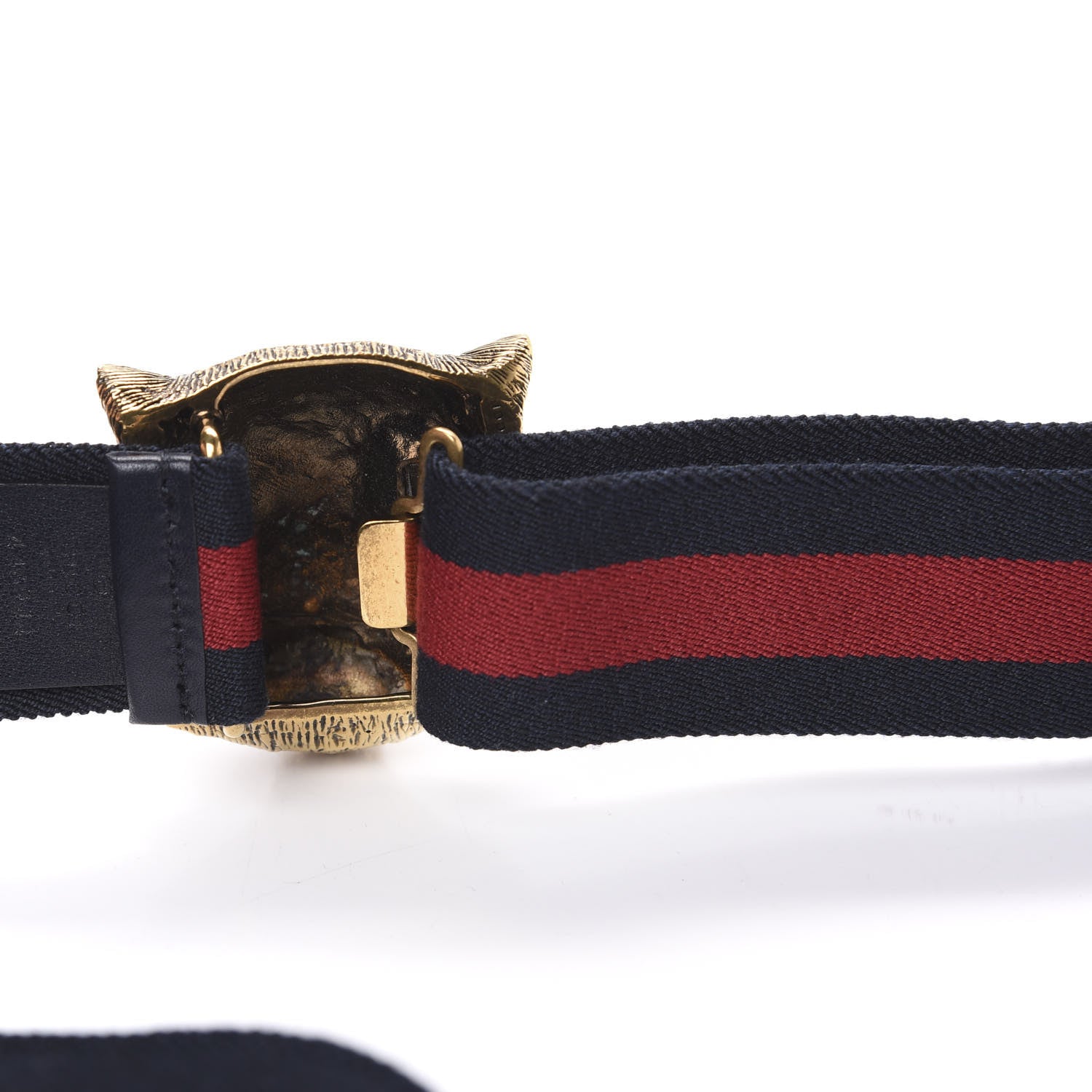 Gucci Web Feline Buckle Belt 100 40 Blue Red 4 of 4