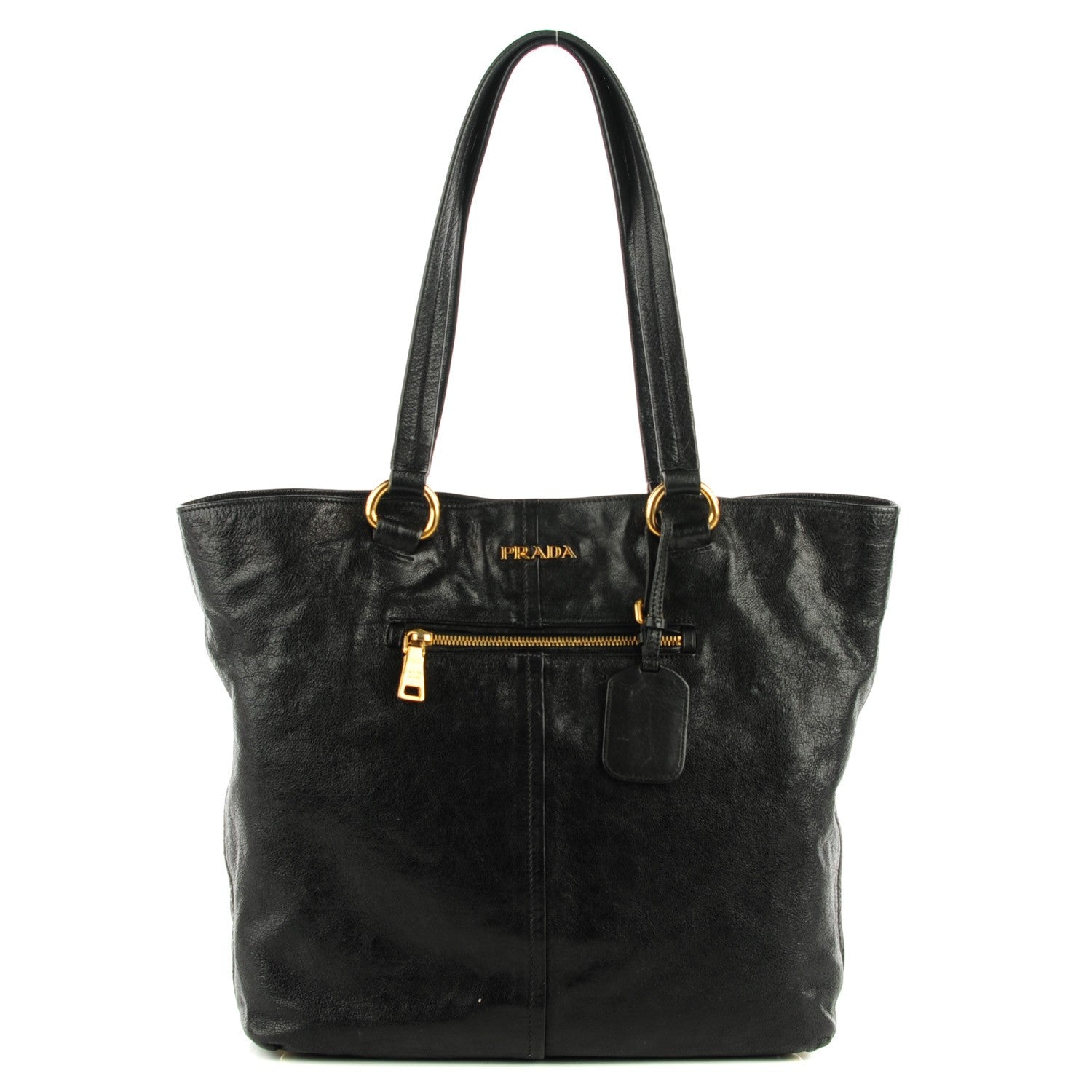 Prada Washed Buffalo Tote Nero Black 1 of 8