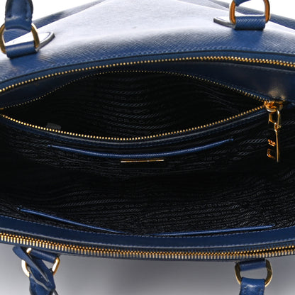 Prada Saffiano Lux Extra Large Galleria Double Zip Tote Bluette 6 of 15