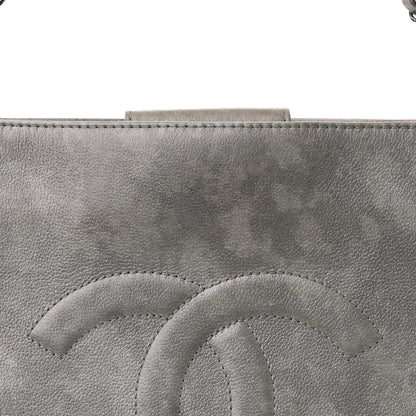 Chanel Iridescent Calfskin CC East West Shopping Tote Light Grey 10 of 13